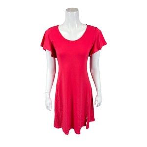 Susan Graver Petite Liquid Knit Fit & Flare Dress with Flutter Sleeves PXL Size
